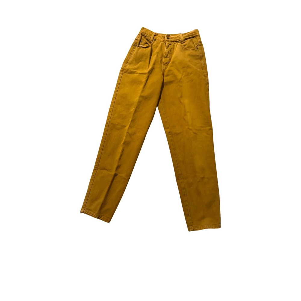 Vintage Palmettos High Waisted Mustard Yellow Straight Leg Cotton Jeans 90s Siz7